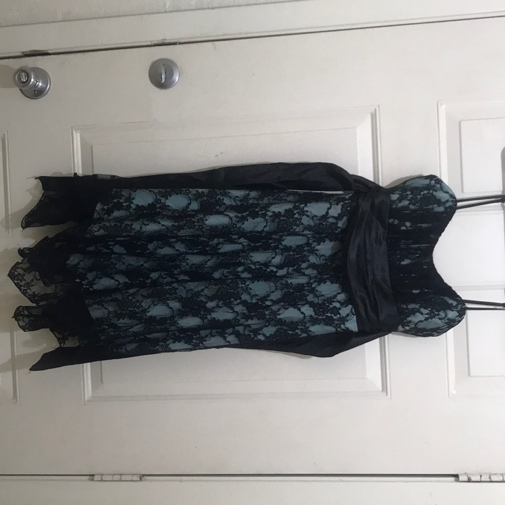 Blue laced dress
